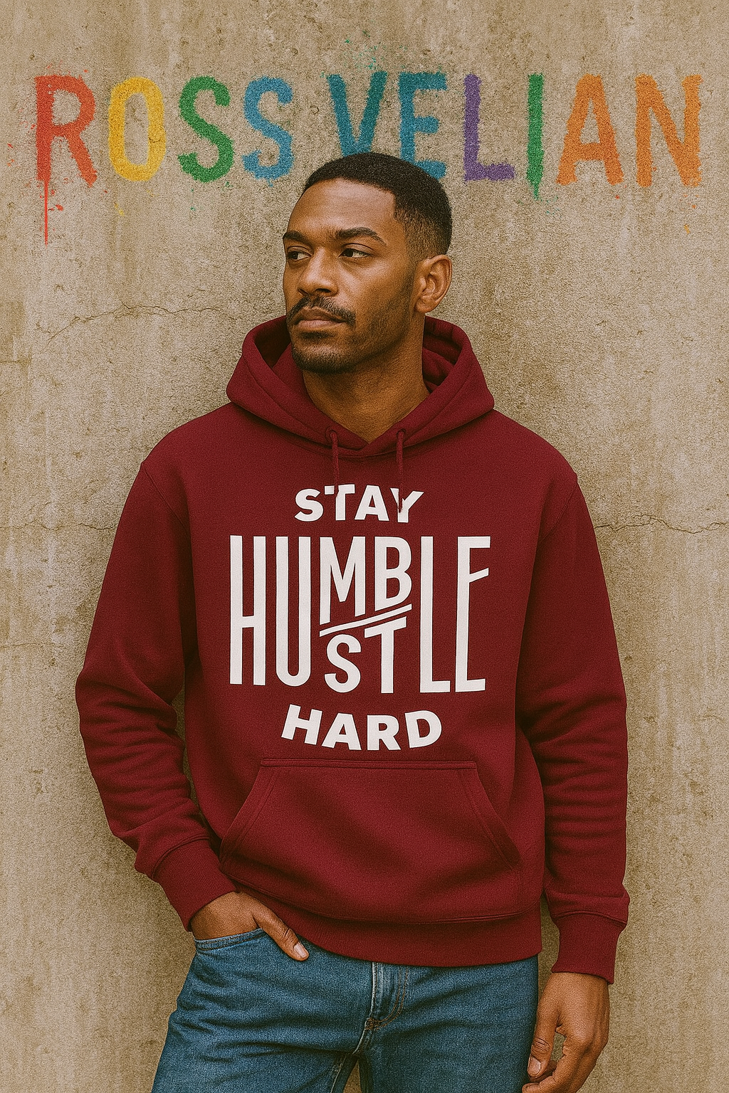 Stay Humble Hustle Hard Motivational Graphic Premium Unisex Hoodie