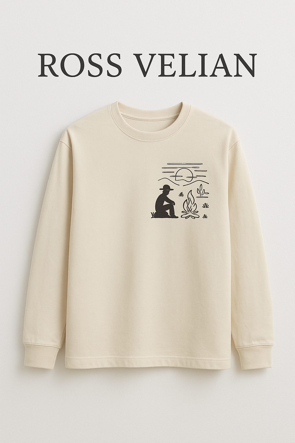 Ross Velian Long Sleeve Tee – Desert Campfire with embroidery work