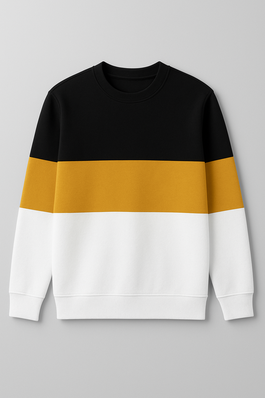 Color-Block Crewneck Sweatshirt with Minimalist RV Logo