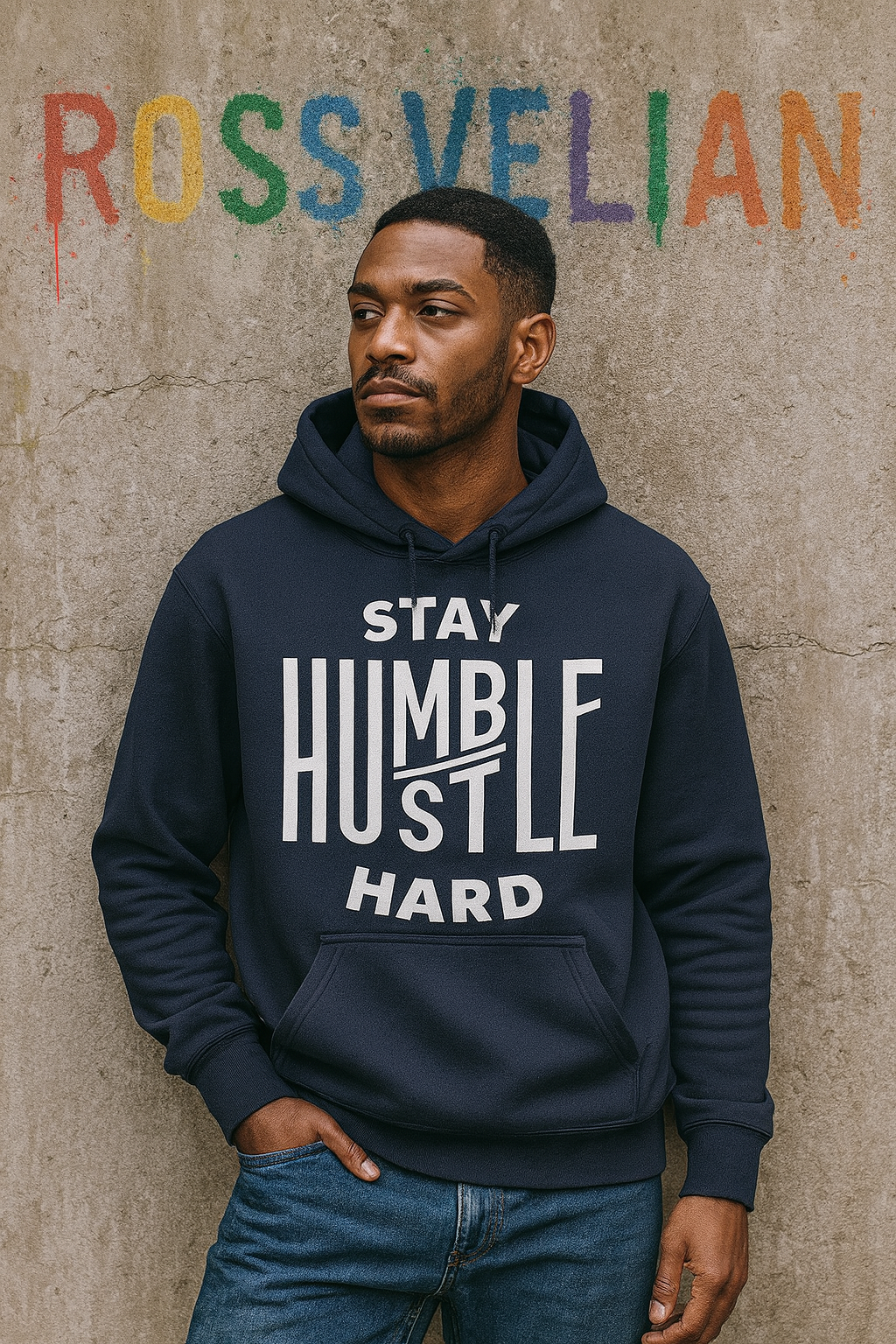 Stay Humble Hustle Hard Motivational Graphic Premium Unisex Hoodie
