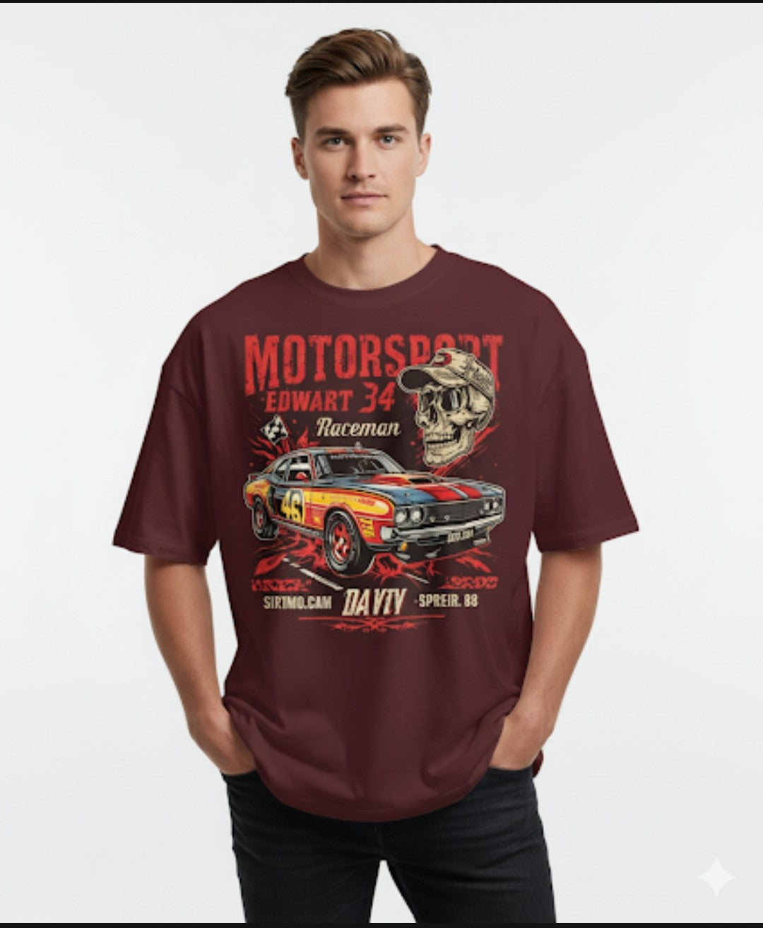 Retro Racing Legend Edwart 34 Oversized T-Shirt”