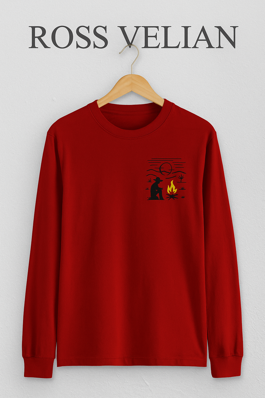 Ross Velian Long Sleeve Tee – Desert Campfire with embroidery work