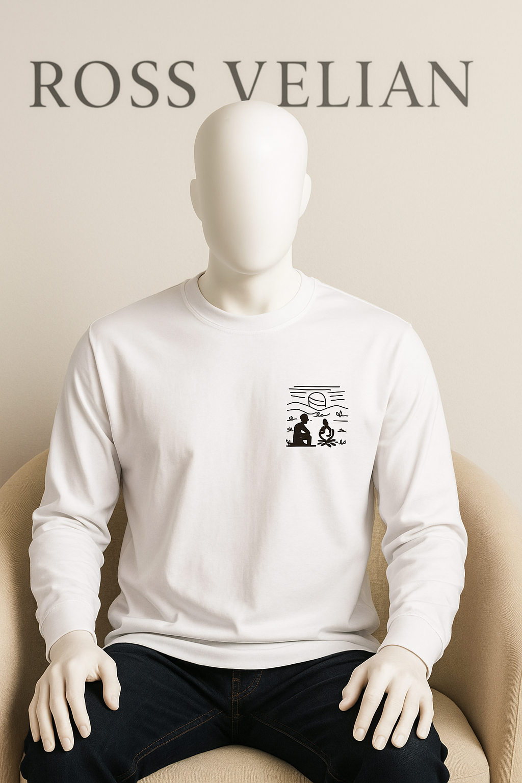 Ross Velian Long Sleeve Tee – Desert Campfire with embroidery work