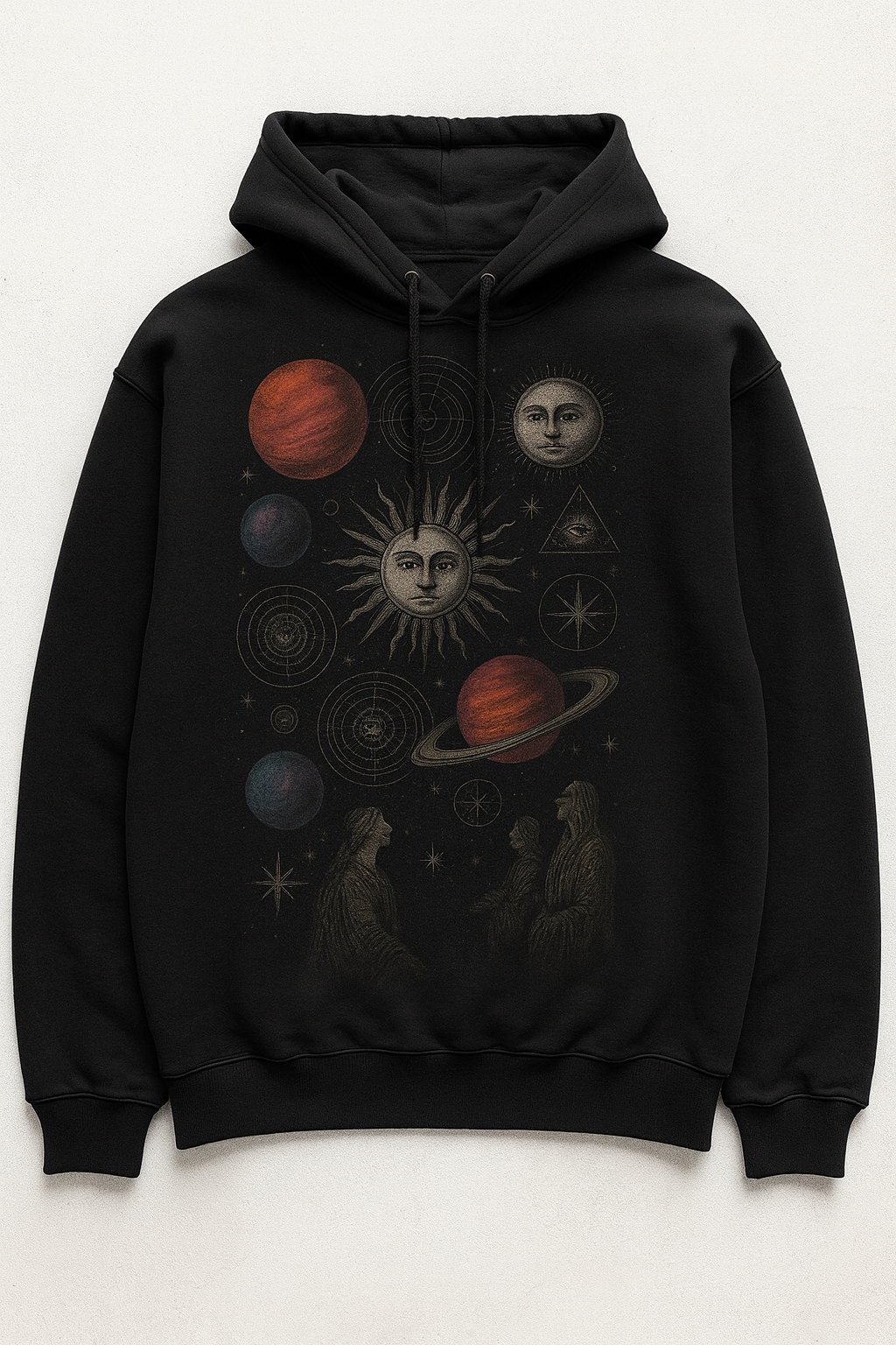 Cosmic Aura Oversized Hoodie – Limited Edition In Black Colour