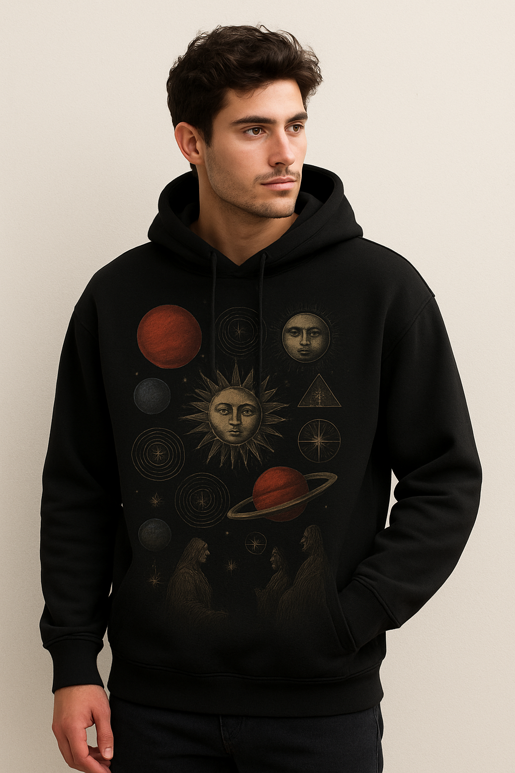 Cosmic Aura Oversized Hoodie – Limited Edition In Black Colour